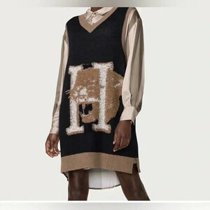 Honor the Gift Women's Small Mascot Sweater Vest Mini Dress in Black